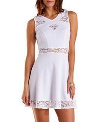 Charlotte Russe Lace Cut Out Crossover Skater Dress