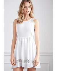 Forever 21 Lace Paneled Fit And Flare Dress