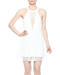 Luxxel White Mesh Skater Dress