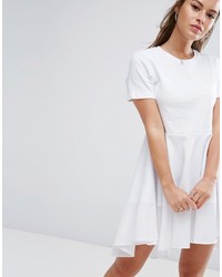 Asos Petite Petite Skater T Shirt Dress With Woven Cotton Hem
