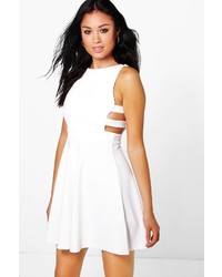 Boohoo Roxey Textured Cut Out Skater Dress