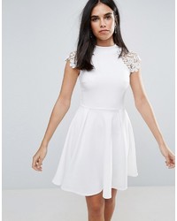 Club L Skater Dress With Lace Detail