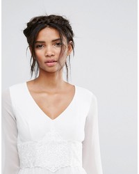 Elise Ryan Skater Dress With Lace Waist