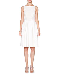 Giorgio Armani Sleeveless Fit  Flare Dress White