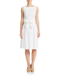 Anne Klein Textured Fit And Flare Dress
