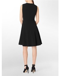 Calvin Klein Zip Front Sleeveless Fit Flare Dress