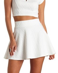 Charlotte Russe Quilted High Waisted Skater Skirt
