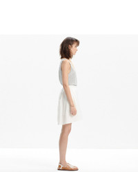 Madewell White Side Pleat Mini Skirt