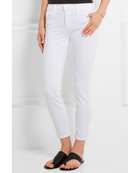 J Brand 835 Cropped Mid Rise Skinny Jeans White