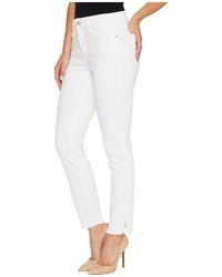 NYDJ Ami Skinny Ankle Jeans W Fray Side Slit In Optic White Jeans