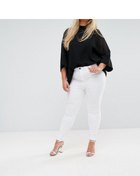 Asos Curve Asos Design Curve Ridley High Waist Skinny Jeans In Optic White