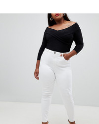 Asos Curve Asos Design Curve Ridley High Waist Skinny Jeans In White