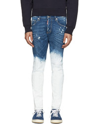 DSQUARED2 Blue Painted Skinny Jeans