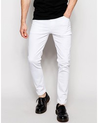 Asos Brand Skinny Jeans In White