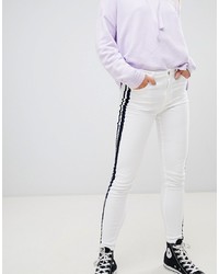Pull&Bear Contrast Jeans In White