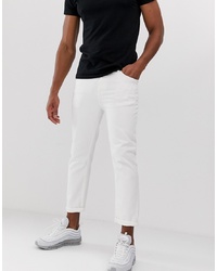 Religion Cropped Tapered Fit Jean In White Rigid Denim
