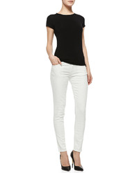 Vince D Id Denim Florence Textured Skinny Jeans White