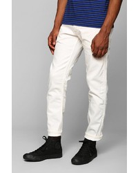 UO Japan Blue Ankle Cut Tapered White Skinny Jean
