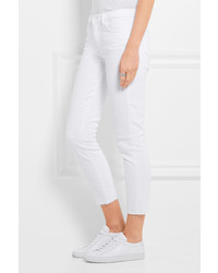 L'Agence Marcelle Cropped Low Rise Skinny Jeans White