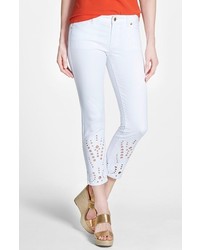 MICHAEL Michael Kors Michl Michl Kors Eyelet Embroidered Stretch Crop Skinny Jeans
