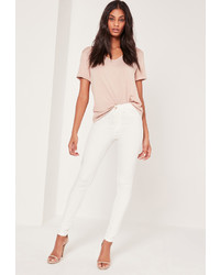 Missguided Mid Rise Skinny Jean White