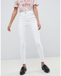 ASOS DESIGN Ridley High Waist Skinny Jeans In Optic White