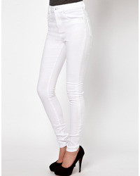 Asos Ridley High Waist Ultra Skinny Jeans In White White