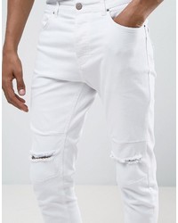 Pull&Bear Skinny Carrot Fit Jeans In White