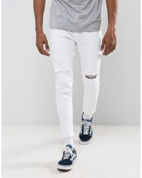 Pull&Bear Skinny Carrot Fit Jeans In White