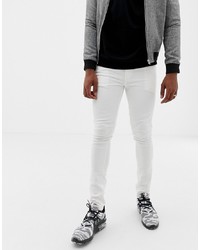 Jack & Jones Skinny Jeans In White Coloured Denim