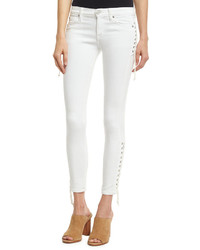 Hudson Suki Lace Up Mid Rise Skinny Ankle Jeans