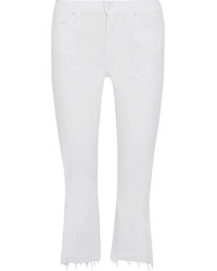 Mother The Insider Cropped High Rise Skinny Jeans White