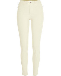 River Island White Coated Leather Look Molly Jeggings