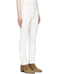 Saint Laurent White Original Low Waisted Skinny Jeans