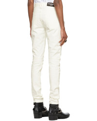Balmain White Ribbed Slim Jeans