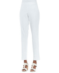 Eileen Fisher Cap Sleeve Asymmetric Top Organic Slim Zipper Cuff Trousers Hazy Color Shift Plaid Scarf