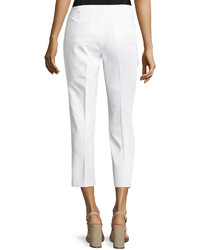 Neiman Marcus Cotton Blend Skinny Pants White