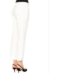 Dolce & Gabbana Flower Jacquard Skinny Pants White