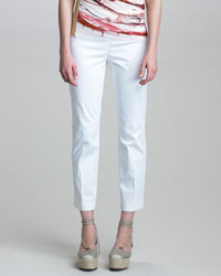 Jean Paul Gaultier Slim Stretch Cotton Pants White