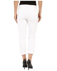 Level 99 Lily Mid Rise Crop Roll Up Skinny Straight In White Crush
