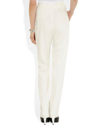 Roland Mouret Lomelo Twill And Stretch Crepe Tapered Pants