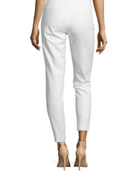 Versace Skinny Pants W Zipper Pockets White