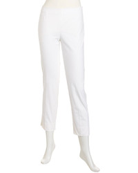 Lafayette 148 New York Studio 148 By Side Zip Ankle Pants White