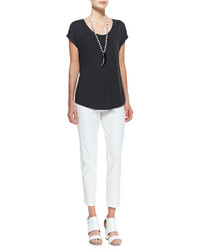 Eileen Fisher Washable Stretch Crepe Ankle Pants Petite