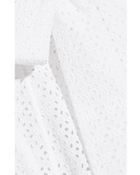 Lisa Marie Fernandez Broderie Anglaise Cotton Midi Skirt White