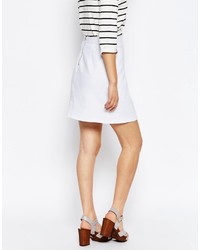 Asos Collection A Line Linen Skirt With Pocket Detail