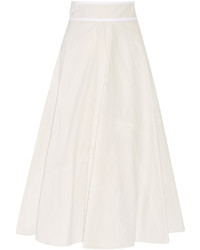 Bottega Veneta Cotton Canvas Midi Skirt Off White