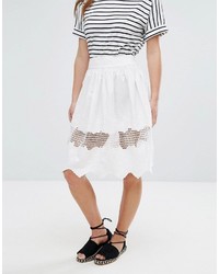 Asos Petite Petite Broderie Midi Skirt