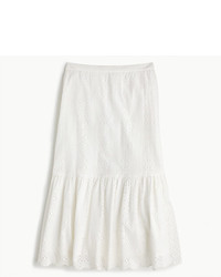 J.Crew Petite Tiered Scalloped Skirt In Eyelet