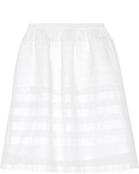 Chinti and Parker Pintucked Cotton Voile Skirt White